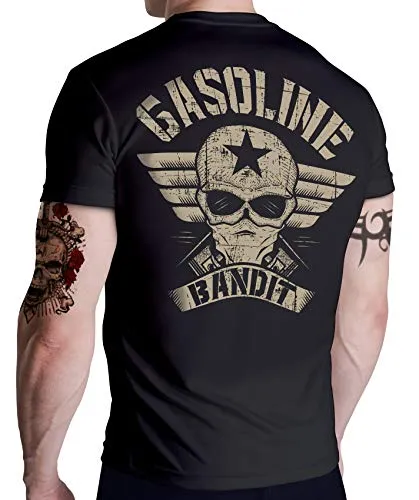 Gasoline Bandit Biker Herren T-Shirt original Design Big-Size Print: Wing Logo