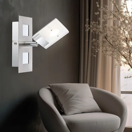 Spotlampe Wandlampe Wandleuchte Spot schwenkbar Nickel satiniert warmweiß LED