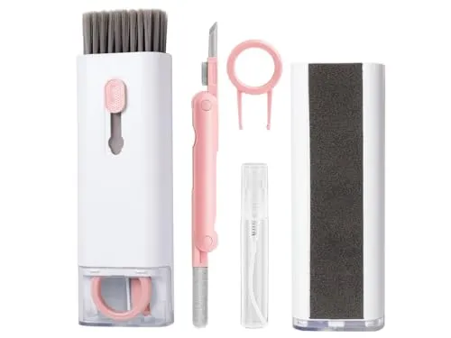 Hitopin Tastatur Reinigungsset, 7 in 1 Handy Reinigungsset, Kopfhörer Reinigungsset, Reinigungsset für Kamera, Elektronik-Reinigungsset, für Tastaturen, Laptop, PC Zubehör, Kopfhörern, Handys (Rosa)