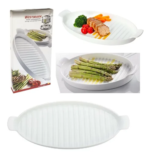 Westmark Servier- und Spargelplatte 39,5 cm in weiß von Westmark