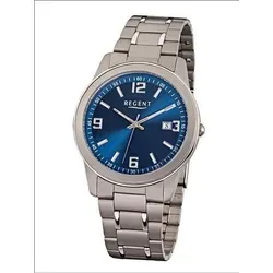 Regent Herren-Armbanduhr aus Titan - Hochwertige Armbanduhr mit hautfreundlichem Titan-Gehäuse, Quarzwerk und leuchtenden Ziffern. Wasserdicht bis 5 bar, perfekt für jeden Anlass.