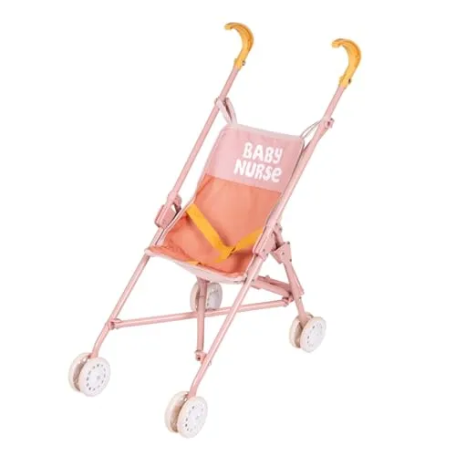 Smoby - Baby Nurse Leichter Puppenbuggy mit zusammenfaltbarem Metallrahmen & abnehmbarem, waschbarem Stoff - Für Puppen bis 42 cm (Puppe Nicht enthalten), für Kinder ab 2 Jahren