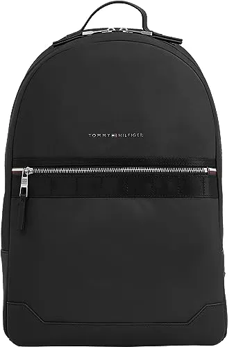 Tommy Hilfiger Herren Rucksack Elevated Nylon - Stilvolles Handgepäck in Schwarz - Tagesrucksäcke mit speziellen Fächern für Laptop und Tablet, ideal für Uni und Alltag, sorgt für Ordnung und Style.