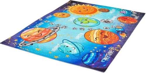 Obsession Kinderteppich My Torino Kids 230 - Weltall Motiv - Flachgewebe-Teppich für das Kinderzimmer, fördert spielerisch das Lernen über das Sonnensystem und unterstützt die Phantasie Ihres Kindes.