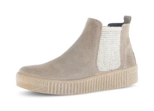 Gabor Chelseaboots mit Plateau - Beige 43 EU - Wanderschuhe mit Gabor BEST FITTING Technologie für optimalen Komfort. Sportliche Stiefelette mit 2,5 cm Plateau und dezenten Kontrastnähten, ideal für modebewusste Wanderer.