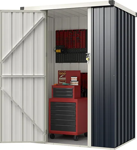 COSTWAY Metall Gartenhaus 117x89x162 cm