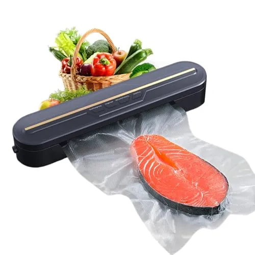Vakuumiergerät, Automatischer Vakuumierer mit 10 Vakuumbeuteln Folienschweißgerät für die Konservierung Trockener und Feuchter Lebensmittel