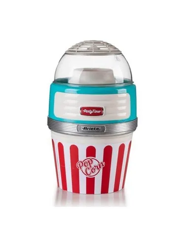 Ariete 2957B Party Time Popcorn Maker XL blau - Popcornmaschine | Genießen Sie fettfreies, knuspriges Popcorn im Retrostyle der 50er Jahre. In weniger als 2 Minuten fertig! Perfekt für Partys und Filmabende.