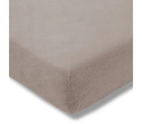 ESTELLA Spannbetttuch Samt Velours | Kiesel | 150x200 cm in braun von ESTELLA