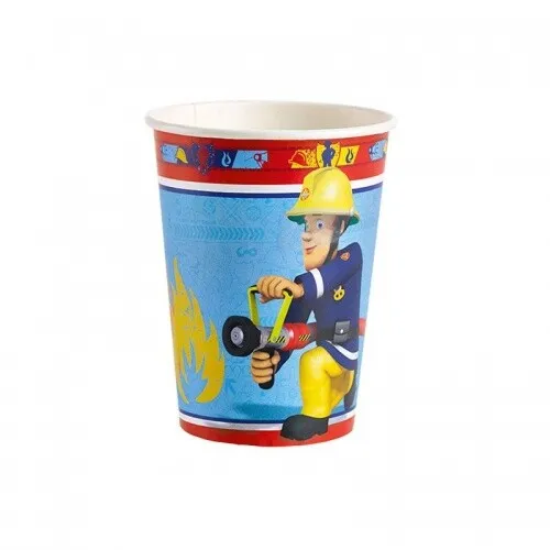 Pappbecher Feuerwehrmann Sam, 250ml, 8 Stück von unbekannt