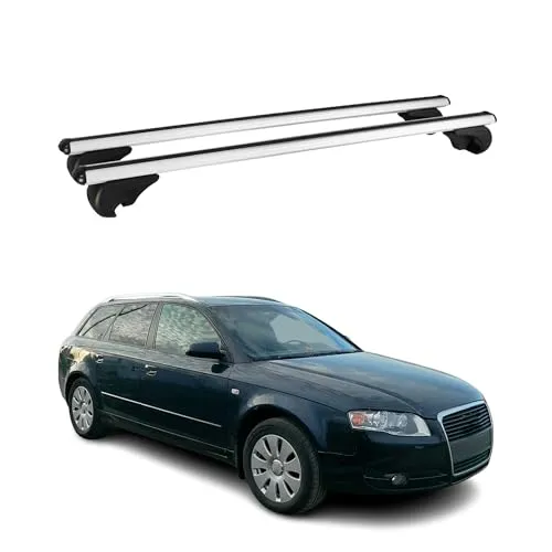OMAC Dachträger für Audi S4 A4 Quattro Avant 2000-2008 - Hochwertiger Aluminium-Dachträger, leicht und abnehmbar, ideal für verschiedene Outdoor-Aktivitäten. Wasserdicht, windbeständig und mit T-Schienen für vielseitige Nutzung.
