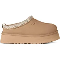 UGG Tazz II Sand – Damen Hausschuhe mit Komfort - Beige UGG Hausschuhe aus hochwertigem Wildleder mit geflochtenem Rand. Weiches Innenfutter und leichte Gummisohle bieten Stabilität und Gemütlichkeit – ideal für kalte Tage.
