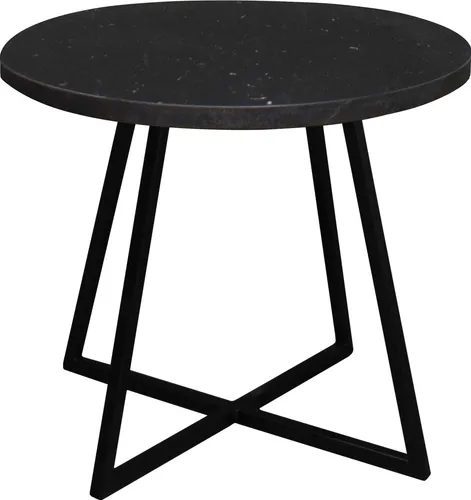 MÄUSBACHER Couchtisch rund, schwarz - Stylischer Couchtisch mit Keramik-Optik, ideal für moderne Wohnräume. Durchmesser 60 cm und höhenverstellbar, sorgt für eine elegante Atmosphäre.