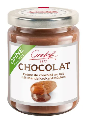 GOURVITA DE Schoko-Creme CHOCOLAT mit Milchschokolade & Mandelkrokant von Grashoff, 235g 5813