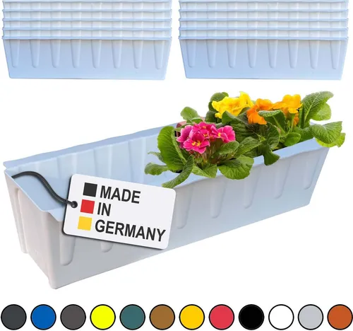 Hossi's Wholesale Blumenkasten-Einsätze 10er Set | 37,3cm Weiß | Ideal für Europaletten - Blumenkästen für Europaletten, stabil und wetterfest – perfekt für kreative Bepflanzung von Balkon, Garten oder Terrasse. Nachhaltig aus recyceltem Kunststoff, einfach zu handhaben und ideal für alle Jahreszeiten.