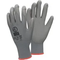 ECD Germany 12 Paar Arbeitshandschuhe PU-Beschichtung Größe 7-S Grau