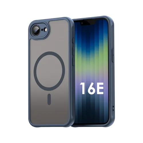 Magsafe Handyhülle für Apple iPhone 16E Matt Case Schutzhülle Kratzfest Blau