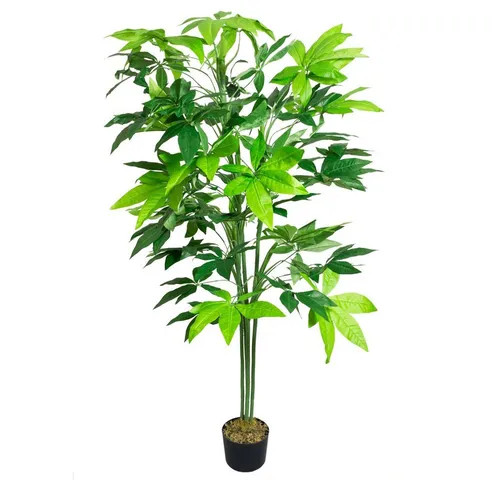 Decovego Schefflera Aralie Kunstpflanze 150 cm - Künstliche Pflanze, perfekt für Wohnzimmer oder Büro, sieht echt aus und bleibt lange in Form. Ideal auch als Sichtschutz für geschützte Außenbereiche.