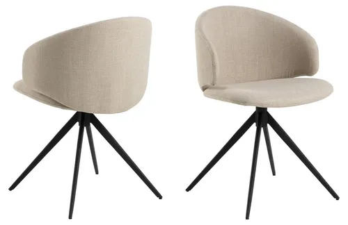 ebuy24 Esszimmerstuhl Ella mit Drehfunktion in Beige - Stuhl für das Esszimmer mit drehbarer Funktion, ideal für flexibles Sitzen und stilvolles Ambiente. Maße: 53x54x78 cm, Gewicht: 8,2 kg, aus robustem Stoff und Stahl.
