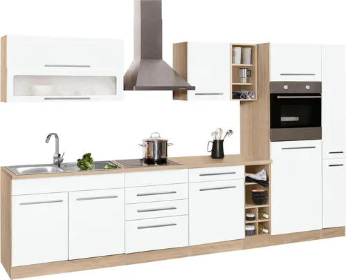 KOCHSTATION Küchenzeile KS-Eton 330 cm mit E-Geräten - Küchenzeilen mit E-Geräten, perfekt für moderne Küchen. Die 330 cm breite Küchenzeile bietet durchdachte Details und hochwertige Materialien für ein stilvolles Kocherlebnis.