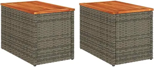 vidaXL Garten-Beistelltische 2er Set Grau 55x34x37cm von vidaXL