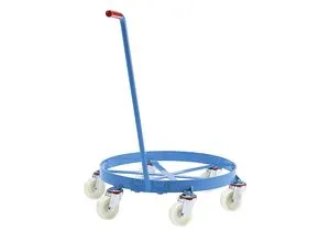 eurokraft pro Fassroller, Fahrgestell offen, Tragfähigkeit 450 kg, 6 Lenkrollen