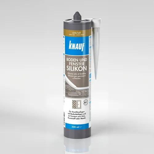 Knauf Boden & Fenster Silikon 300 ml – Neutral, Spezial-Silicon, Eiche hell