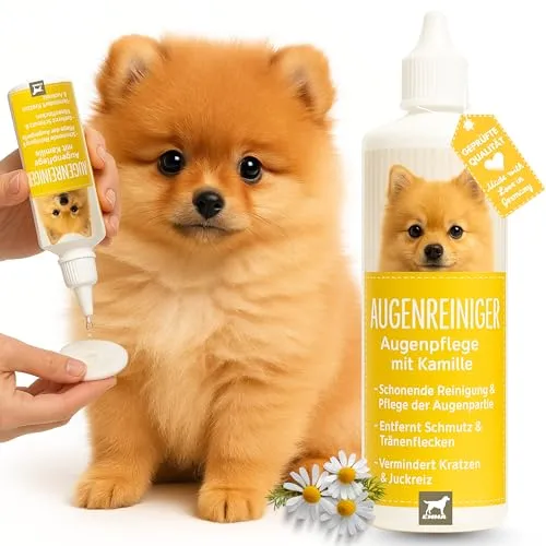 EMMA Augentropfen Hund 0,1ml - Sanfte Augenpflege für Hunde - Augenpflege für Hunde, entfernt Tränenflecken und reinigt sanft. Mit Kamille Extrakt für schnelle Hilfe bei juckenden, tränenden Augen.