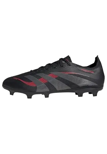 adidas Unisex Predator League Fußballschuhe, Core Black/Grey Four/Lucid Red, 45 1/3 EU - Fußballschuhe mit Hybridfeel Obermaterial und Strikescale Gummilamellen – ideal für verschiedene Bodenarten und maximale Kontrolle.