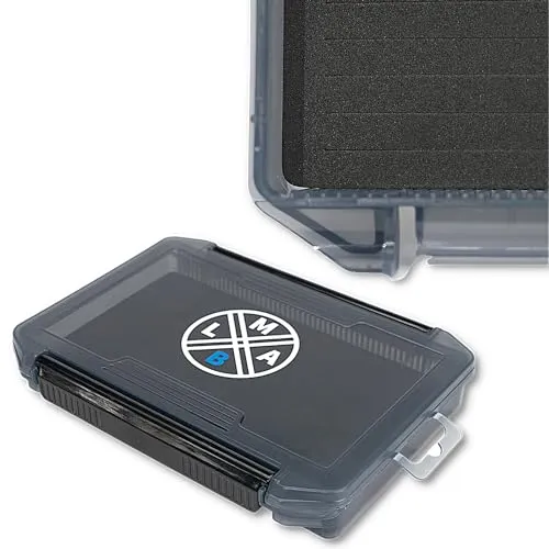 Angelbox LMAB EVA Tackle Box - Mit Schaumstoff Einlage - 4 Größen, Kleinteilebox, Angelhaken Box, Angelboxen für Zubehör, Tacklebox, Aufbewahrungsbox, Köderbox