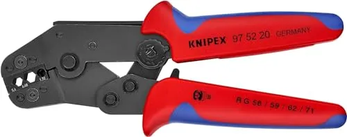 Knipex 97 52 20 Crimpzange für Koaxial-Steckverbinder BNC/TNC - Crimpzange für lötfreie Verbindungen, mit präzisen Einsätzen für konstante Crimpqualität. Ideal für RG58, RG59 und mehr. Ergonomisches Design für müheloses Arbeiten.