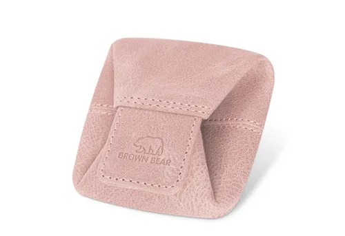 Brown Bear Geldbörse 9095 - Münzbörse mit Druckknopf für Kleingeld, aus Echtleder Farbe Pink-Vintage