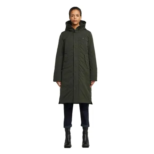 G-STAR RAW VODAN 2.0 LONG JKT WMN Damen Wintermantel - L - Stylischer Damen Wintermantel mit wattiertem Steppdesign und elastischen Bündchen. Ideal für kalte Tage, bietet er Komfort und Wärme durch die praktische Kapuze und recycelte Materialien.