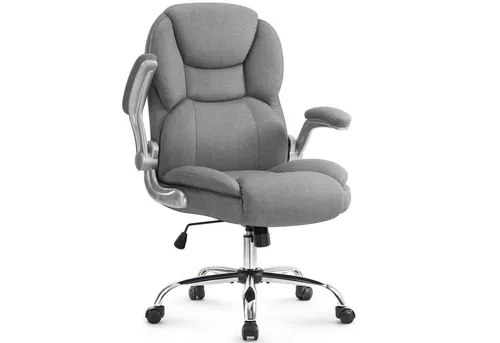 IWMH Chefsessel Ergonomischer Bürostuhl - Ergonomischer Chefsessel mit klappbaren Armlehnen und Lendenwirbelstütze, ideal für langen Sitzkomfort und Unterstützung der Wirbelsäule. Tragfähigkeit bis 180 kg, perfekt für Büro und Home Office.