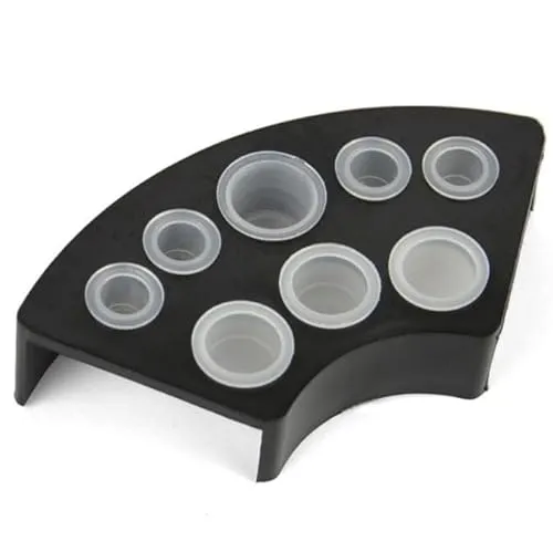 pcs Kunststoff Farbbehälte mit 2 Becherhalter, Verschiedene Größen Ink Cups, Bequem und Hygienisch Tattoo Farbkappen Cups, Einweg Tattoo Zubehör für Tätowier und Zum Pfropfen von Wimpernkleber 300