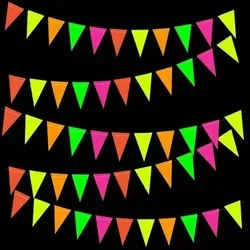 VIKY Neon Party Deko Schwarzlicht Papiergirlande
