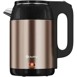 SCHEFFLER Wasserkocher Edelstahl 2,2 Liter Elektrischer Wasserkocher 1500W Teekocher, BPA Frei, Trockengehschutz Auto-Off LED-Anzeigele, Roségold - Gold