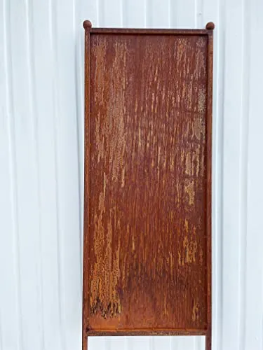 Edelrost Sichtschutz Blanko ohne Motiv 162 cm x 53 cm Paravent zum Stecken Gartenstecker Edelrost Gartendeko Wetterfest Rost Metall Zaun