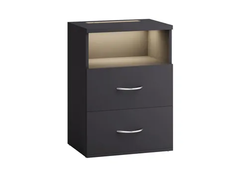 Casaria Nachttisch Jamie mit Touch LED Beleuchtung in grau von Casaria