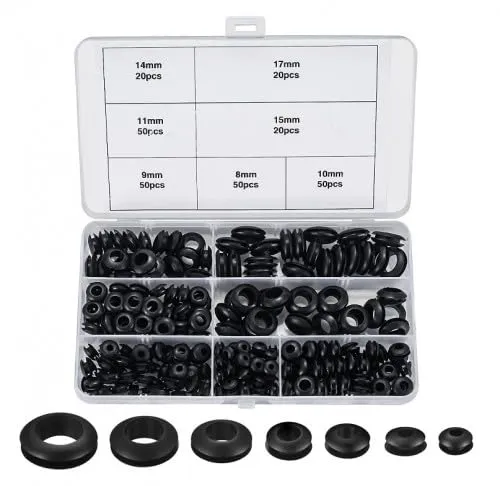 Produktbild Stück Kabeldurchführung Gummi,7 Größen Durchgangstüllen,Gummitülle Dichtungring,Kabeltüllen Gummitüllen für Draht Kabelkanal, Kabelschutz Stecker und Kabel 260