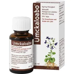 Umckaloabo flüssig 20 ml - Dr. Willmar Schwabe - Arzneimittel zur Unterstützung bei Atemwegserkrankungen, hilft die Symptome zu lindern und das Wohlbefinden zu steigern.