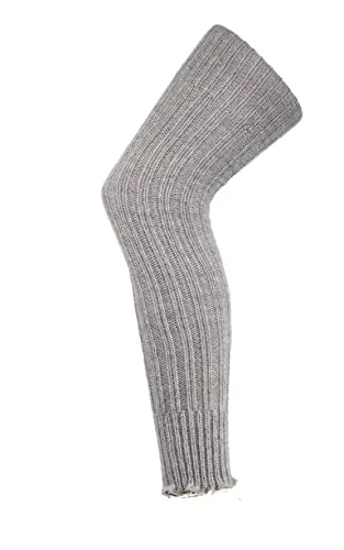 TippTexx 24 Stulpen, Grobstrick oder Overknees, wie selbstgestrickt mit Schaf- und Alpakawolle mit Anti-Loch-Garantie (as3, alpha, one_size, regular, regular, Overknee Silber, Einheitsgröße)