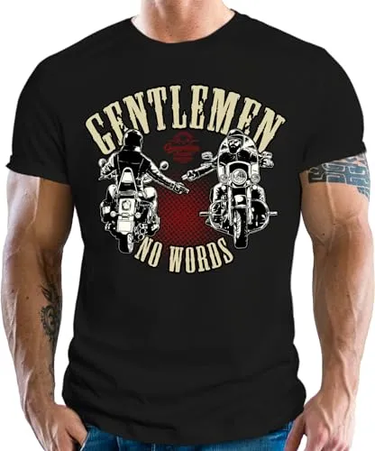 Herren T-Shirt für Motorradfahrer und Biker: Gentlemen No Words