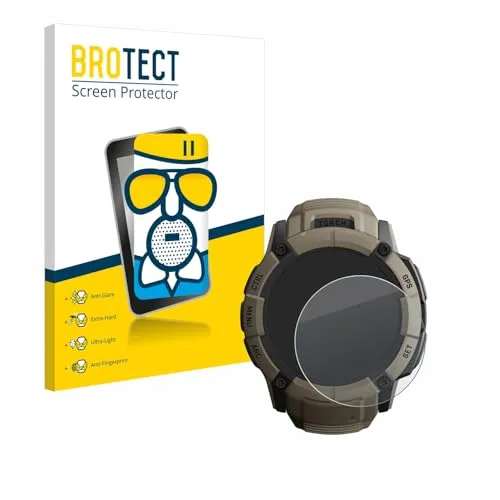 BROTECT Entspiegelungs Schutzglas für Garmin Instinct 2X Solar Tactical Edition Schutzfolie Panzer Folie Glas Matt [Extrem Kratzfest 9H, Anti-Reflex]
