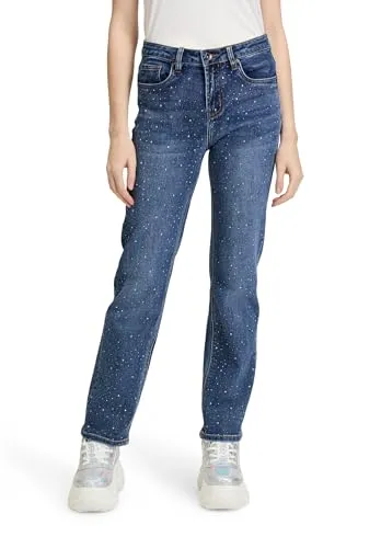 Cartoon Damen Regular Fit-Jeans mit Strass Dark Blue Denim, 40 - Jeans im Regular Fit mit trendigem Strass-Design, ideal für modische Outfits und einen besonderen Look.