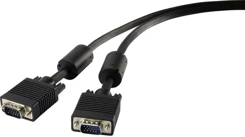 Renkforce VGA Anschlusskabel VGA 15pol. Stecker, VGA 15pol. Stecker 5.00 m Schwarz RF-4212501 mit Ferritkern VGA-Kabel