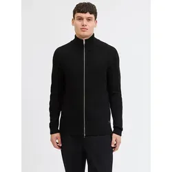 JACK & JONES Einfarbige Strickjacke für Herren - Strickjacke im Relaxed Fit, hochgeschlossen aus 58% Acryl und 42% Baumwolle – ideal für lässige Looks und angenehmen Tragekomfort.