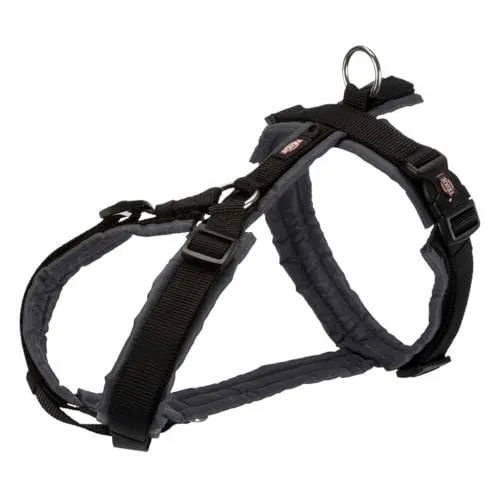 Trixie Premium Trekking Geschirr schwarz/graphit, Größe: XS-S - Weiteres Autozubehör, stufenlos verstellbar und weich gefüttert für maximalen Komfort, ideal für aktive Hunde und sichere Ausflüge.