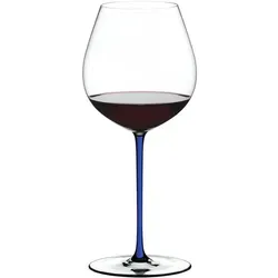 Riedel Fatto a Mano Pinot Noir Dunkelblau - Weinglas für Pinot Noir, handgefertigt mit elegantem, dunkelblauem Kristallstiel – perfekter Genuss für fruchtbetonte Rotweine mit hoher Säure.