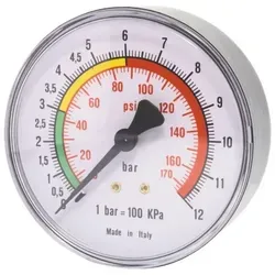 ELMAG 42225 Druckluft Manometer 63 mm 0-16 bar - Präzises Druckluft Manometer mit 63 mm Durchmesser und einem Messbereich von 0-16 bar; ideal für die Überwachung von Druck in Kompressoren.